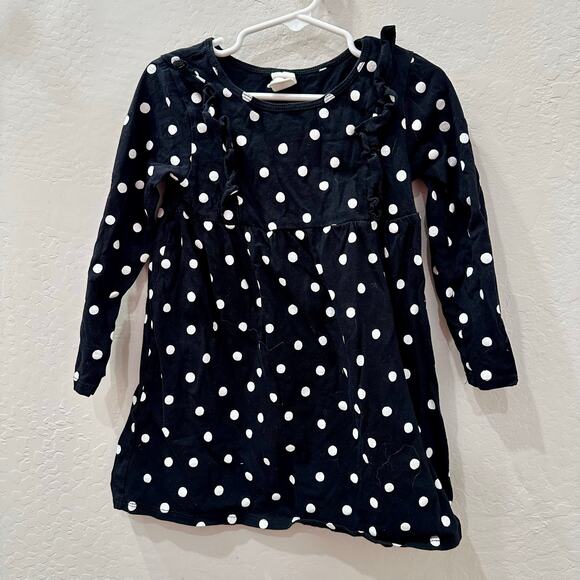 H&M Other - H&M Black & White Polka Dot Ruffle Long Sleeve Dress